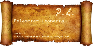 Paleszter Leonetta névjegykártya